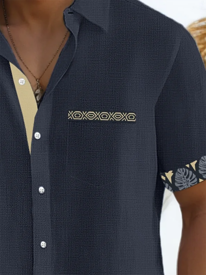 Alohadaddy® Casual Contrast Ethnic Pockets Moisture Wicking Men&