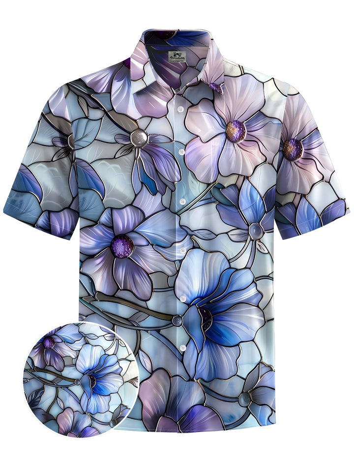 Alohadaddy® Hawaiian Flowers Art Print Chest Pocket Men&