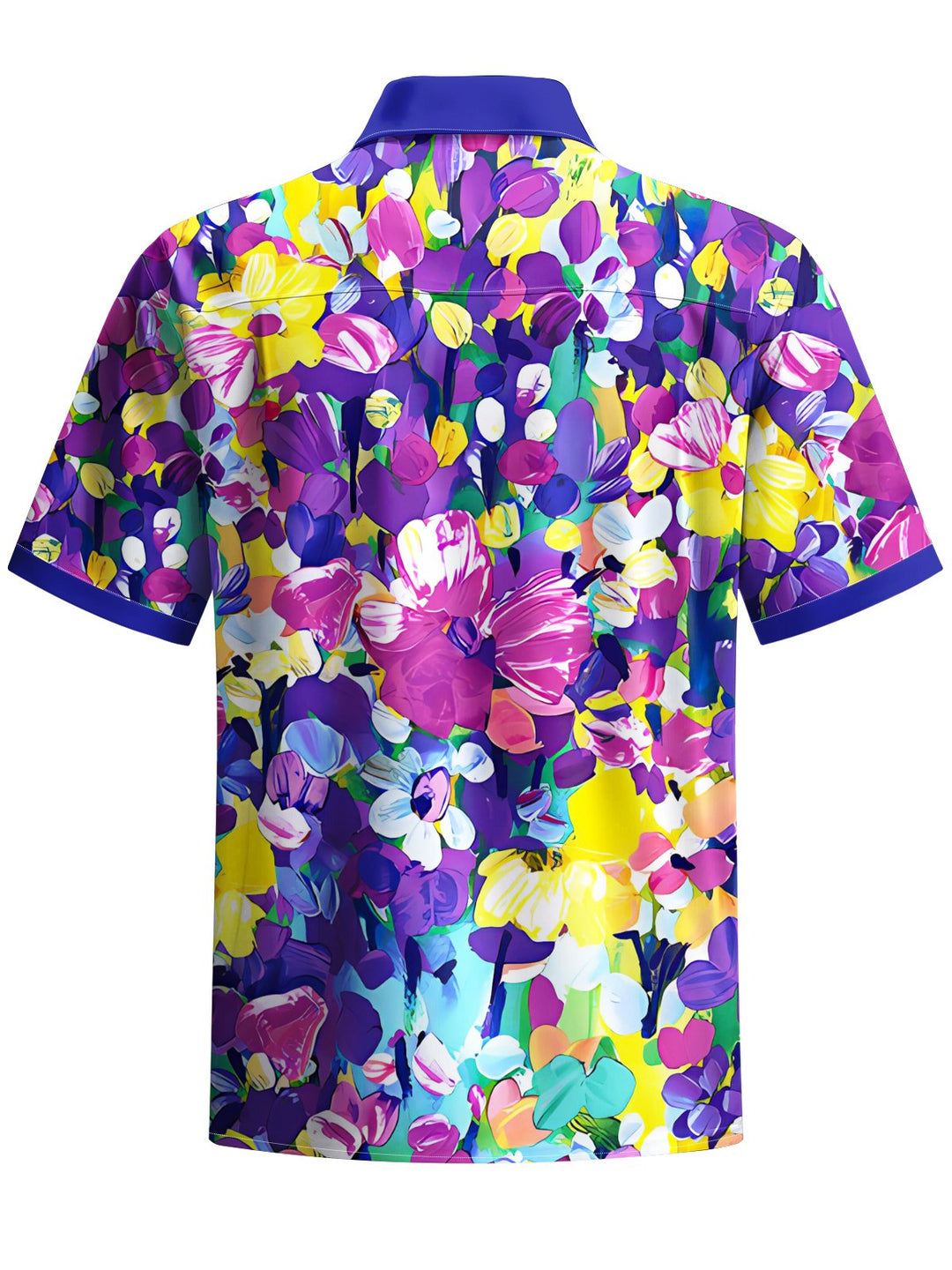 Alohadaddy® Hawaiian Floral Contrast Art Print Chest Pocket Mens Short Sleeve Shirts Big &amp; Tall