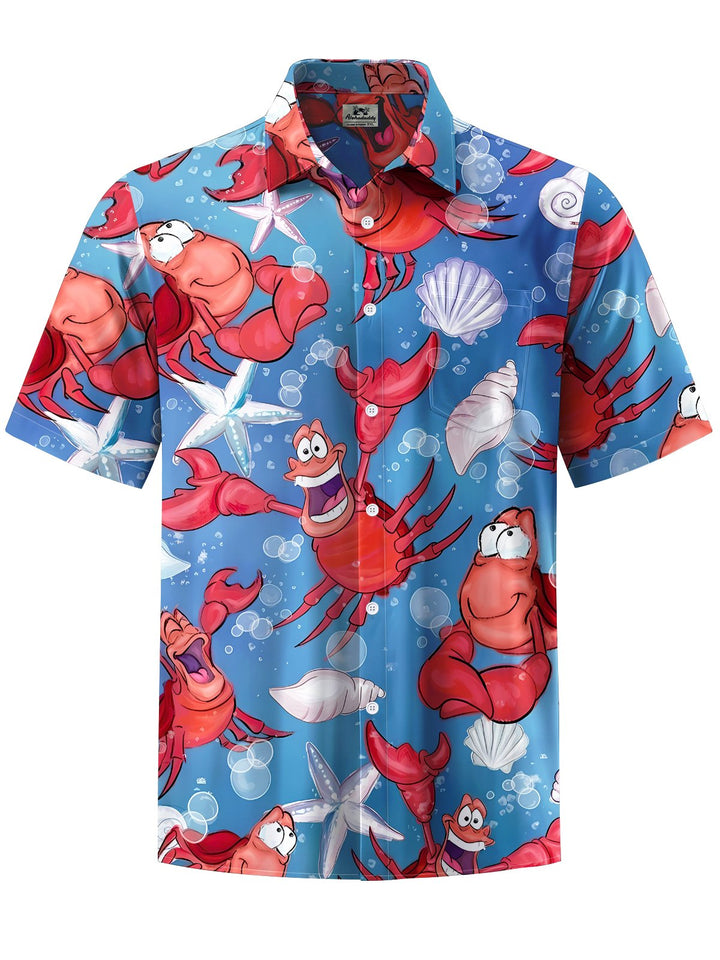 Alohadaddy® Hawaiian Crab Art Print Moisture Wicking Men&