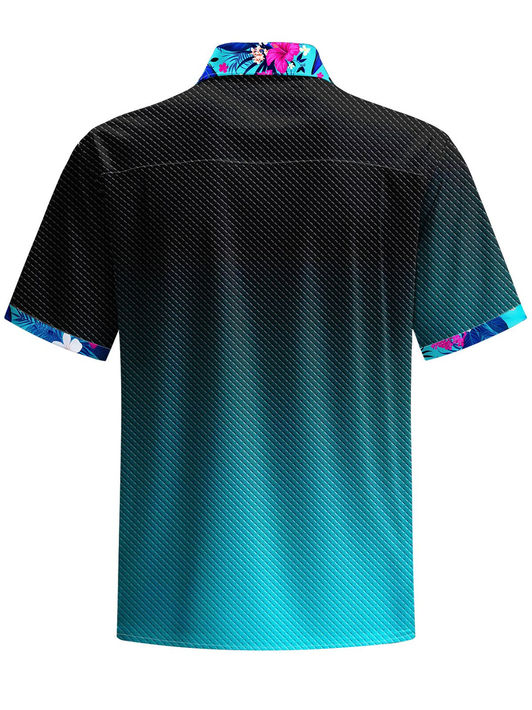 Alohadaddy® Casual Gradient Floral Art Print Mens Wicking Short Sleeve Shirt Big &amp; Tall