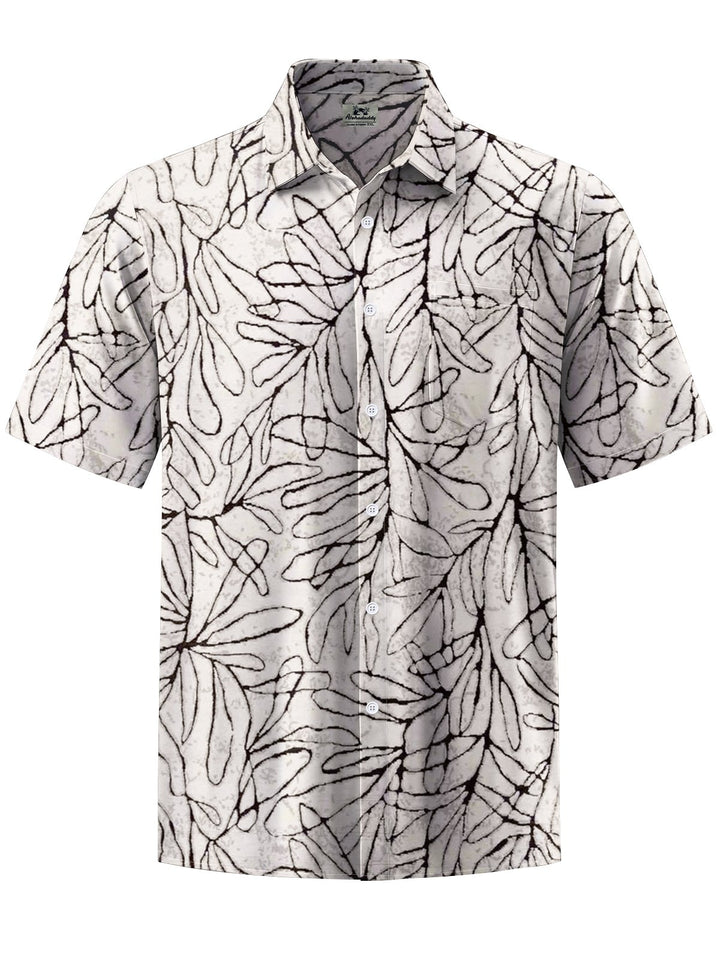 Alohadaddy® Casual Leaves Art Print Chest Pocket Men&