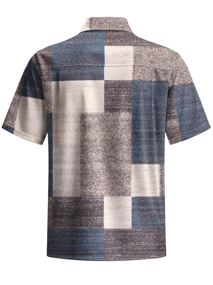 Alohadaddy® Vintage Geometric Art Print Chest Pocket Men&