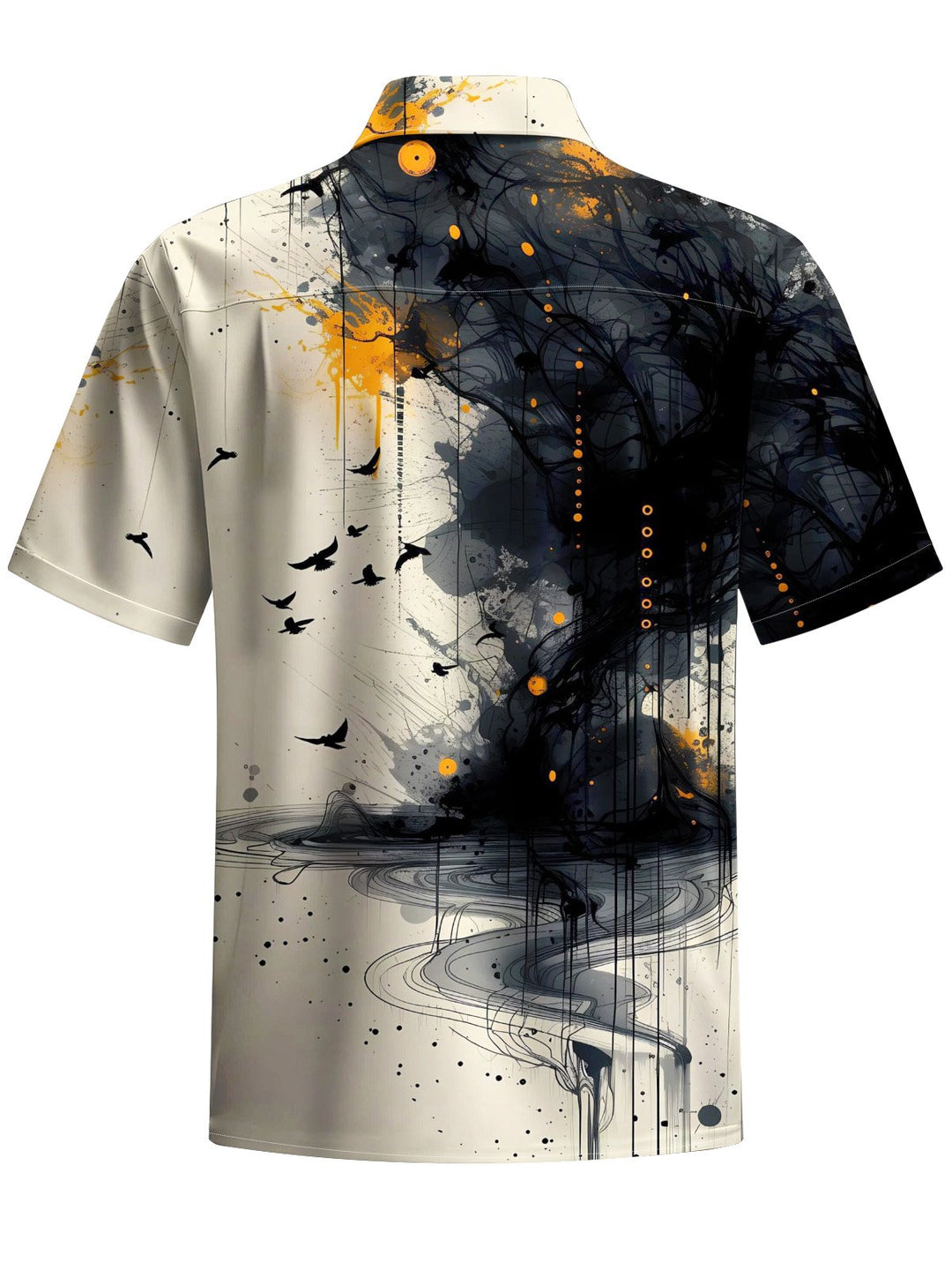 Alohadaddy® Casual Abstract Ink Chest Pocket Men&