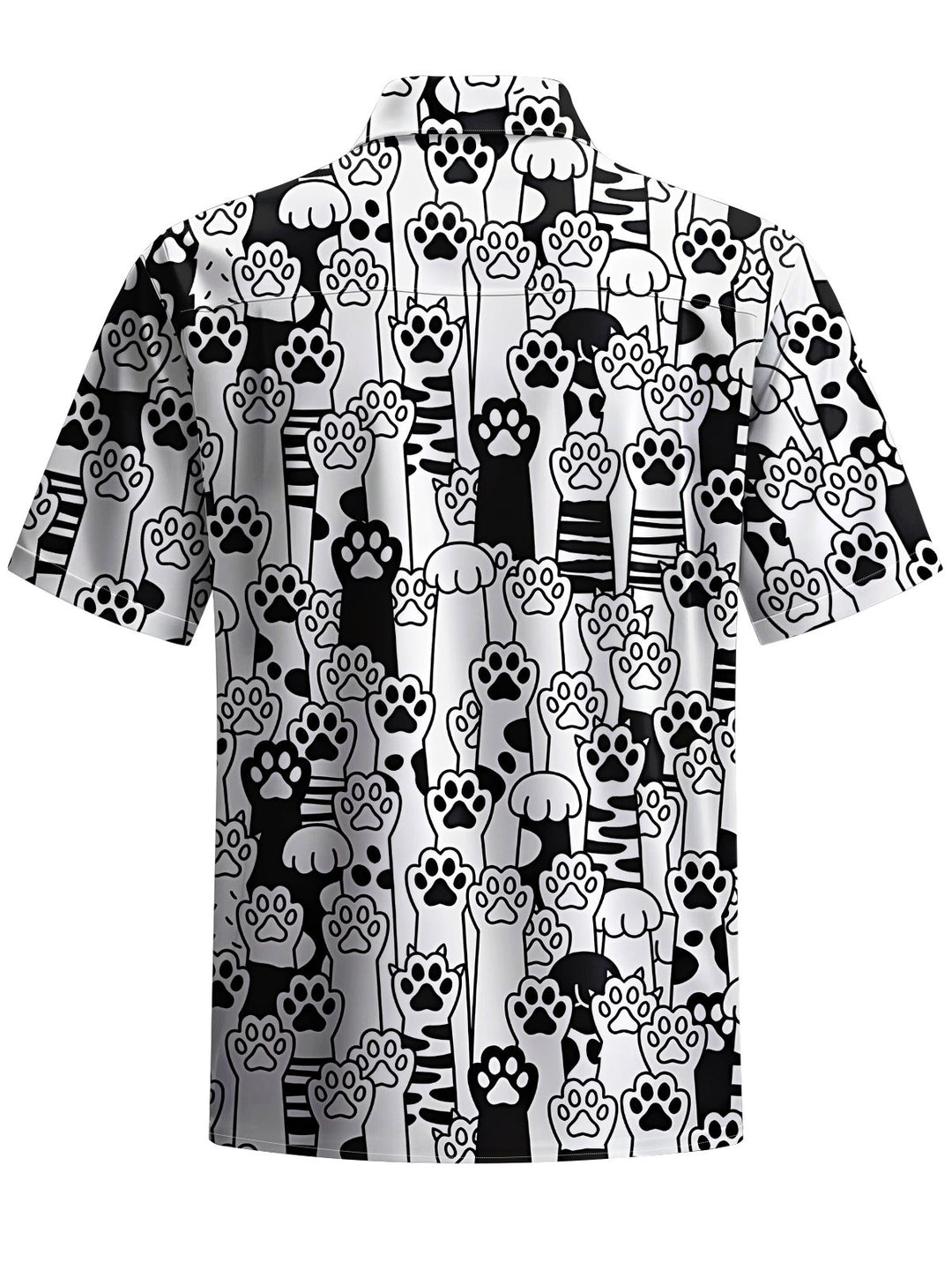 Alohadaddy® Casual Cat Paw Print Art Chest Pocket Men&
