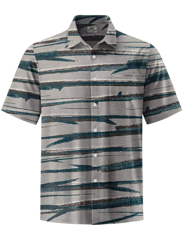 Alohadaddy® Vintage Stripe Art Print Chest Pocket Men&