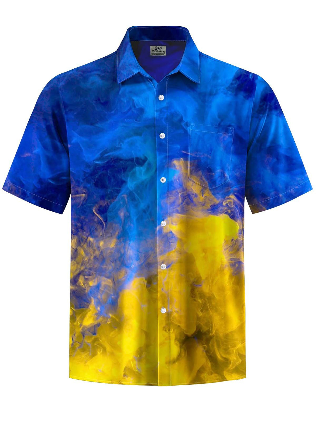 Alohadaddy® Vintage Ombre Art Print Chest Pocket Stretch Men&