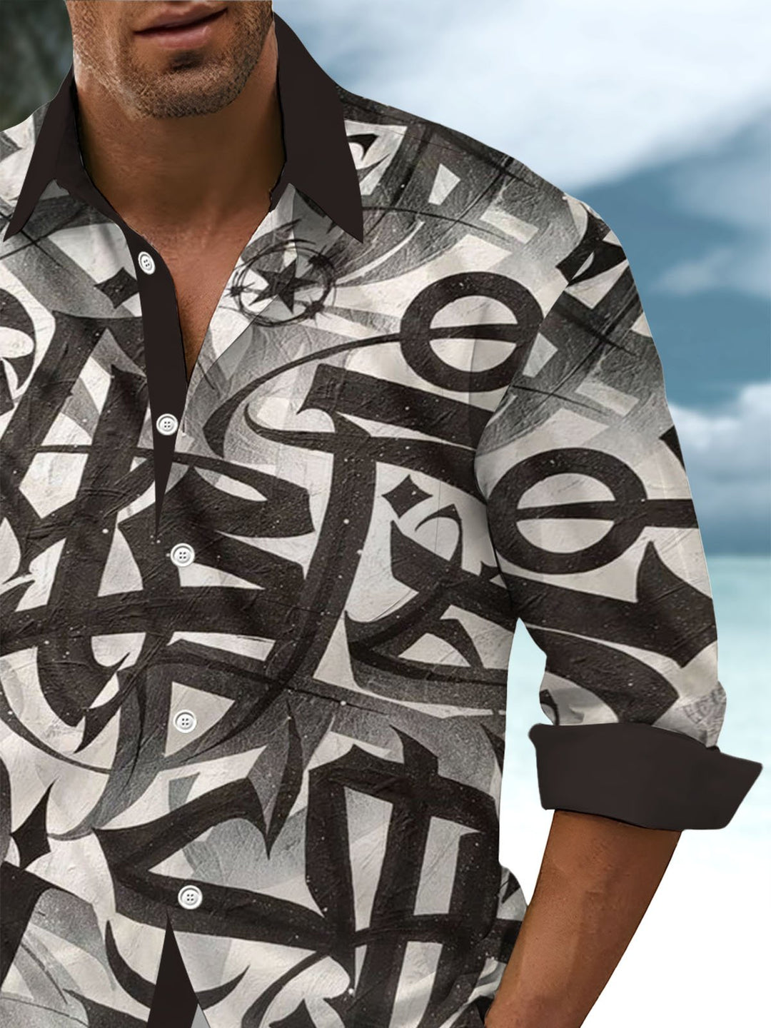 Alohadaddy® Vintage Graffiti Print Art Pocket Stretch Men&