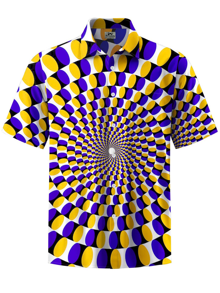 Alohadaddy® Casual Geometric Hypnosis Print Art Pocket Stretch Men&