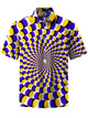 Alohadaddy® Casual Geometric Hypnosis Print Art Pocket Stretch Men's Short Sleeve Shirt Big & Tall