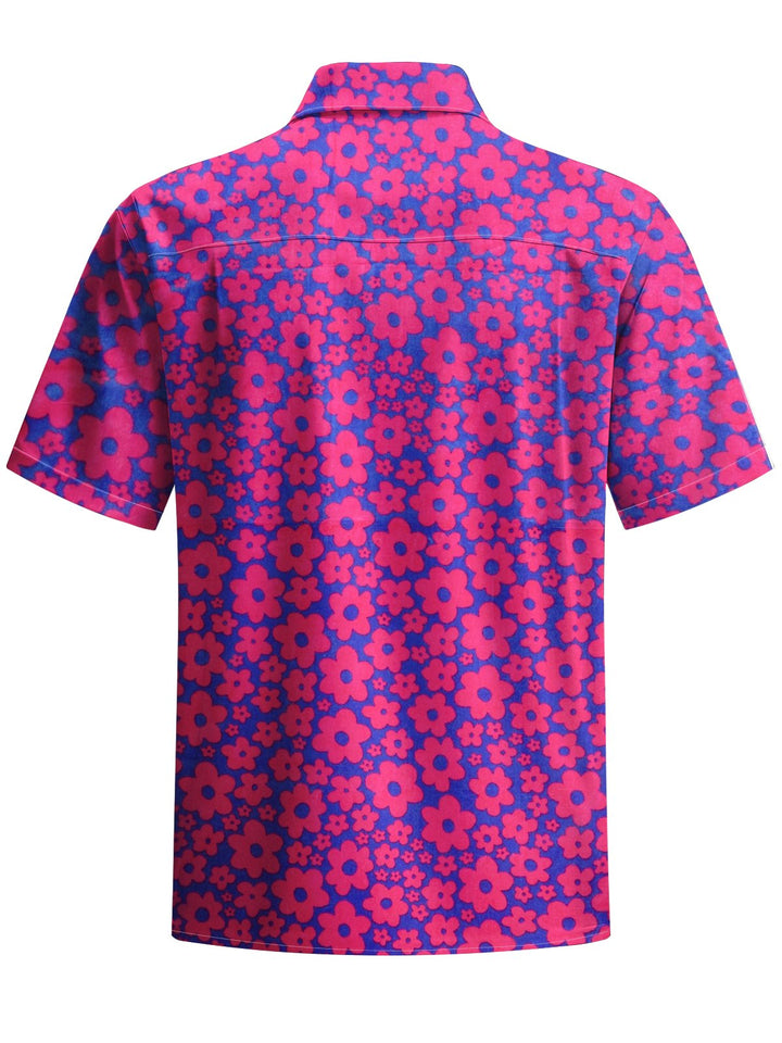 Alohadaddy® Vintage Floral Print Stretch Pocket Button Men&