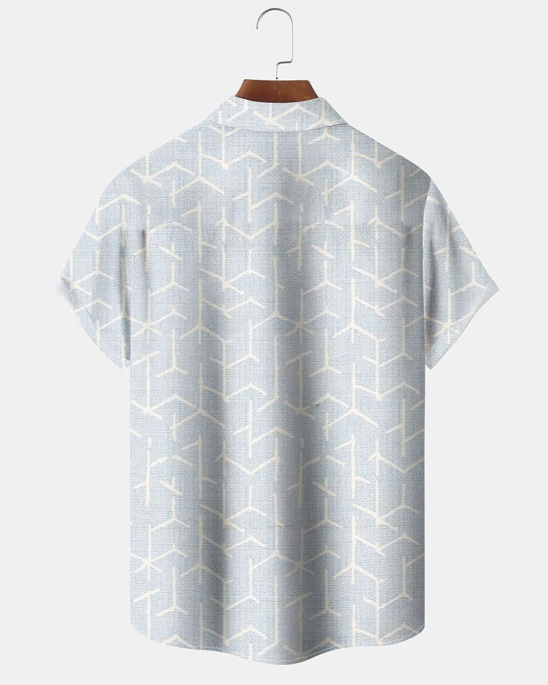Alohadaddy® Retro Geometric Print Art Pocket Button Stretch Men&