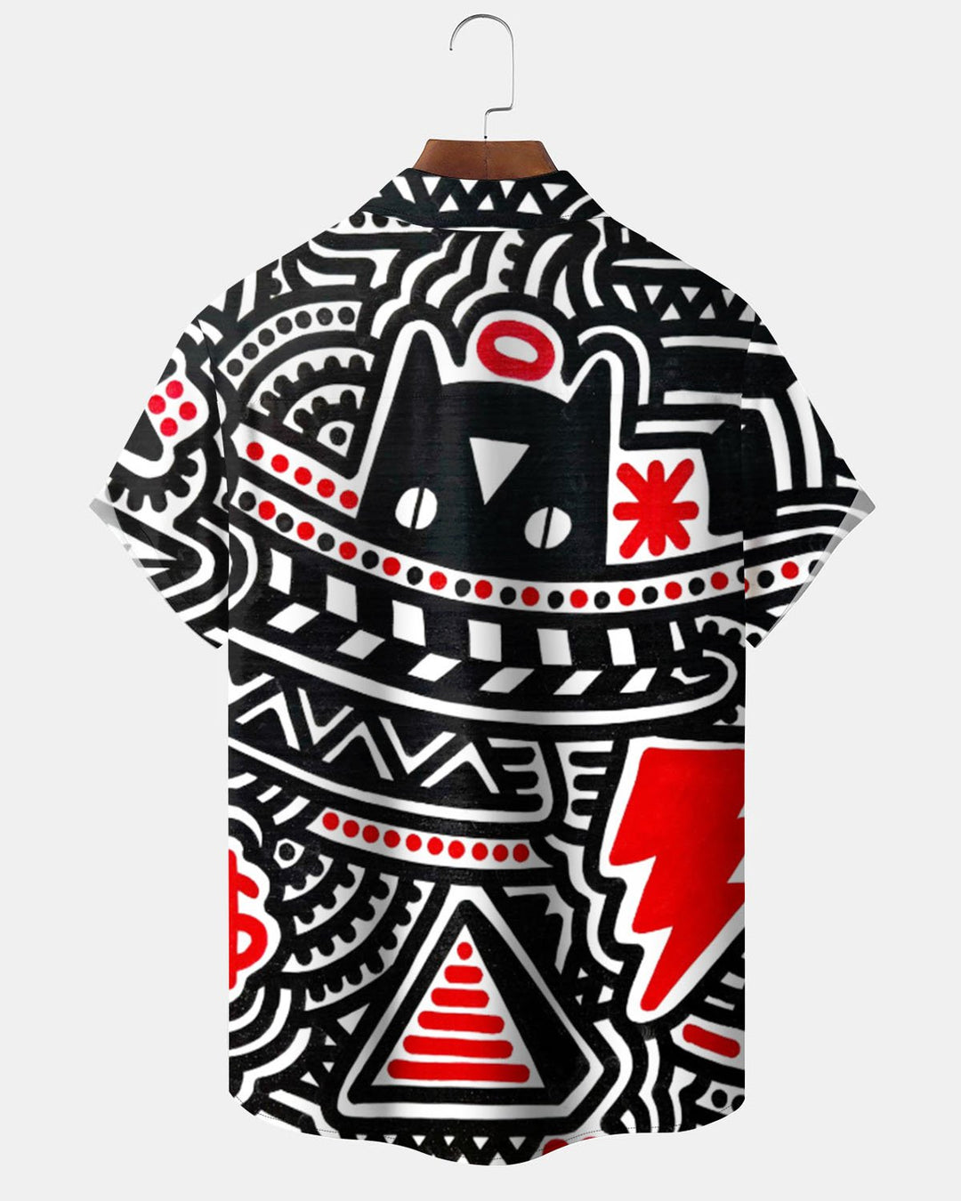 Alohadaddy® Retro Graffiti Print Art Pocket Button Stretch Men&
