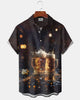 Alohadaddy® Retro Beer Print Art Pocket Stretch Men's Short Sleeve Shirt Big & Tall