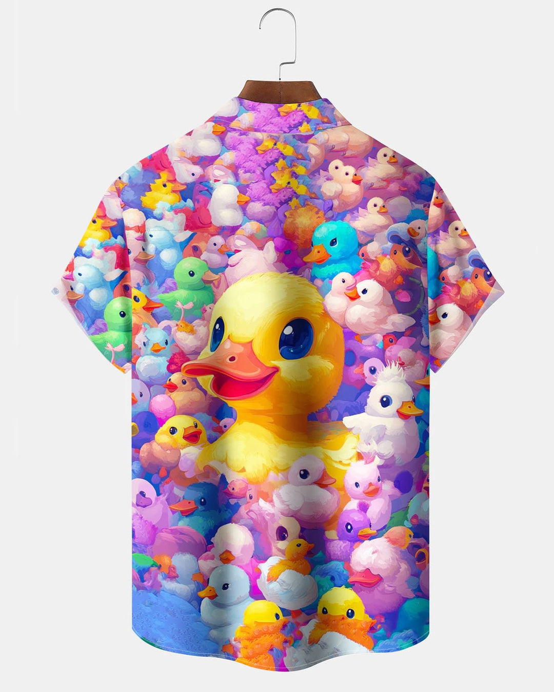 Alohadaddy® Hawaiian Cartoon Duck Print Art Button Pocket Men&
