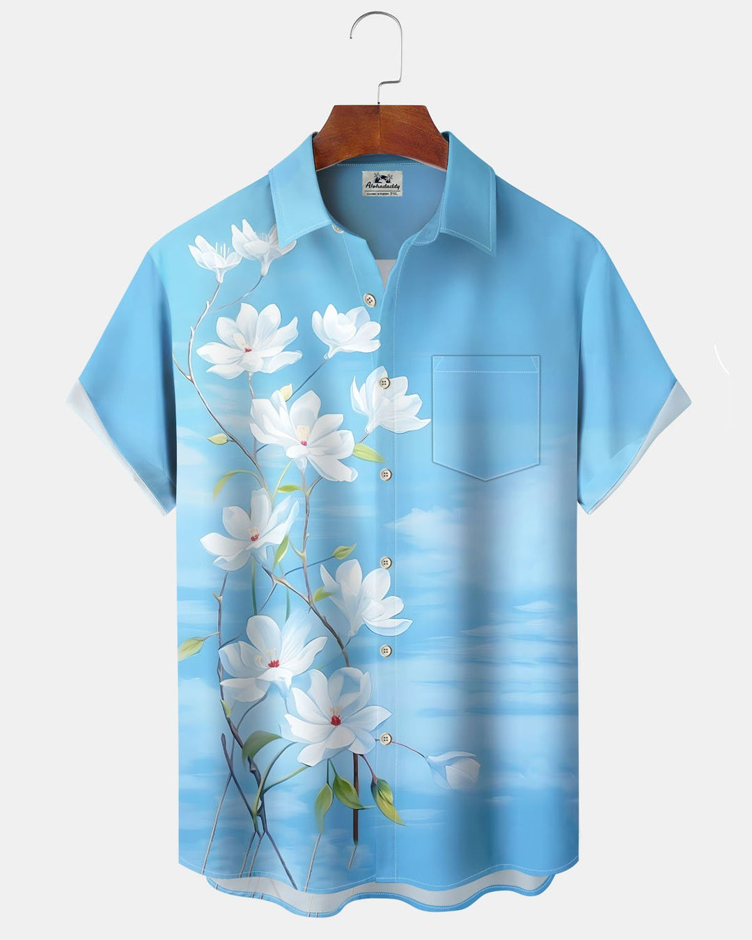 Alohadaddy® Casual Floral Cloud Print Art Button Pocket Cardigan Men&