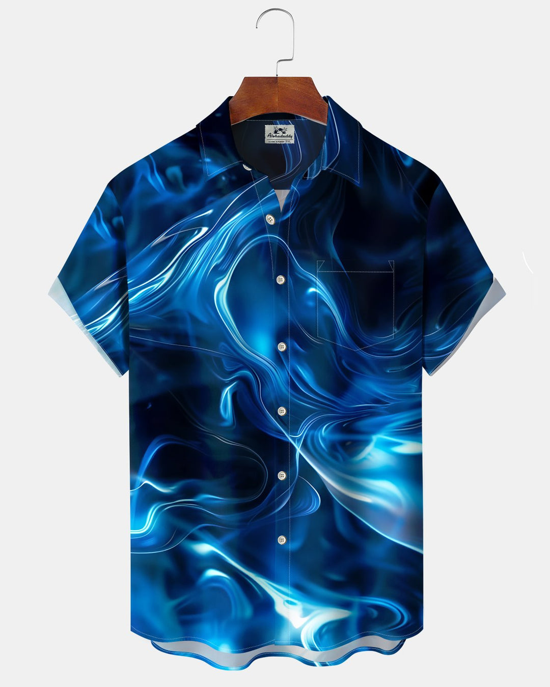 Alohadaddy® Casual Abstract Print Art Button Pocket Cardigan Men&