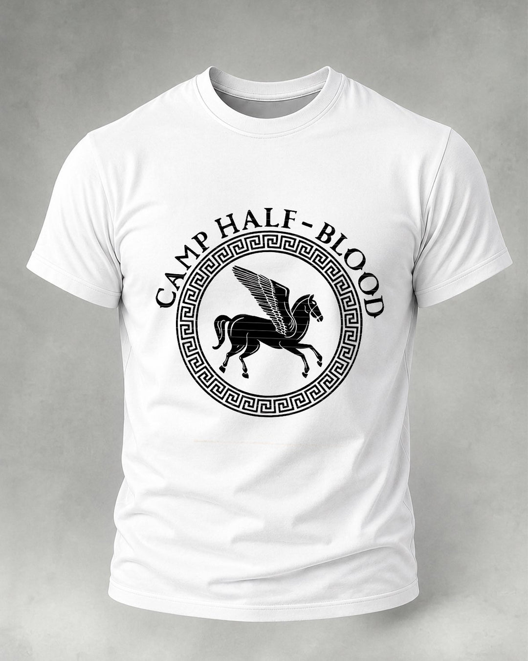 Alohadaddy® Casual Short-Sleeve Crew-Neck T-Shirt with Horse and Letter Print