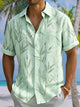 Alohadaddy® Men's Short-Sleeve Button-Down Shirt with Pocket Plant Print