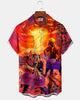 Alohadaddy® Men's Short-Sleeve Button-Down Shirt Holiday/Halloween Graphic Print with Pocket