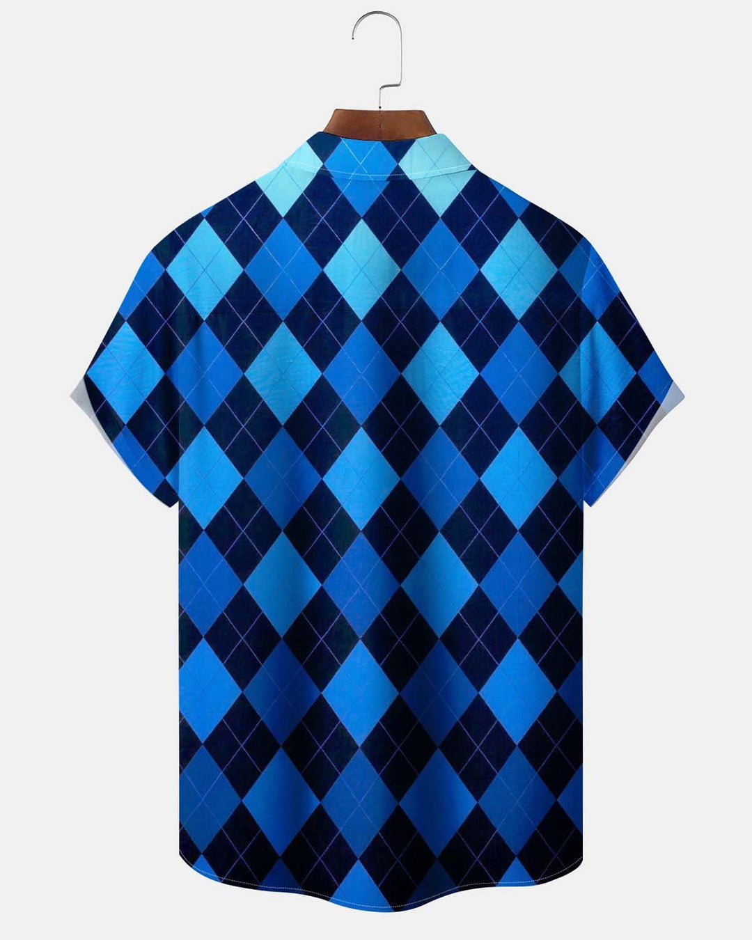 Alohadaddy® Men’s Short-Sleeve Button-Down Shirt Vintage Geometric Print with Pocket