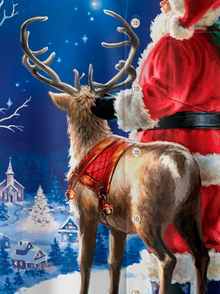 Alohadaddy Christmas Santa Sika Deer Gradient 3D Digital Print Men&