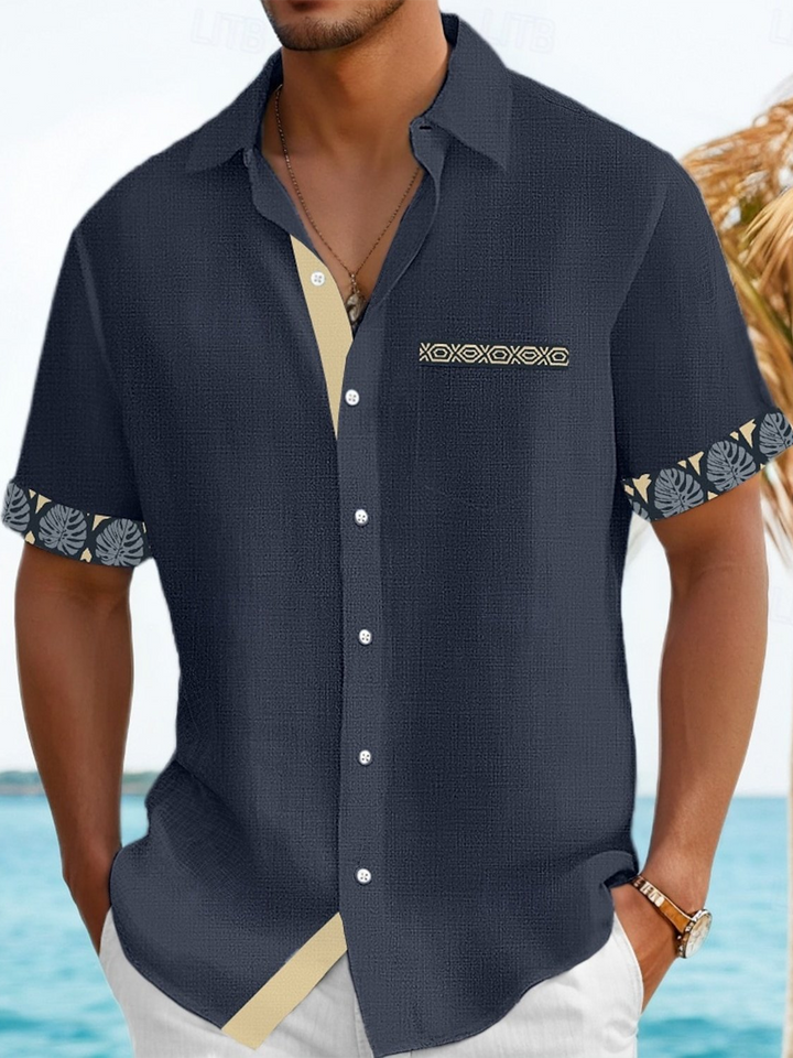 Alohadaddy® Casual Contrast Ethnic Pockets Moisture Wicking Men&