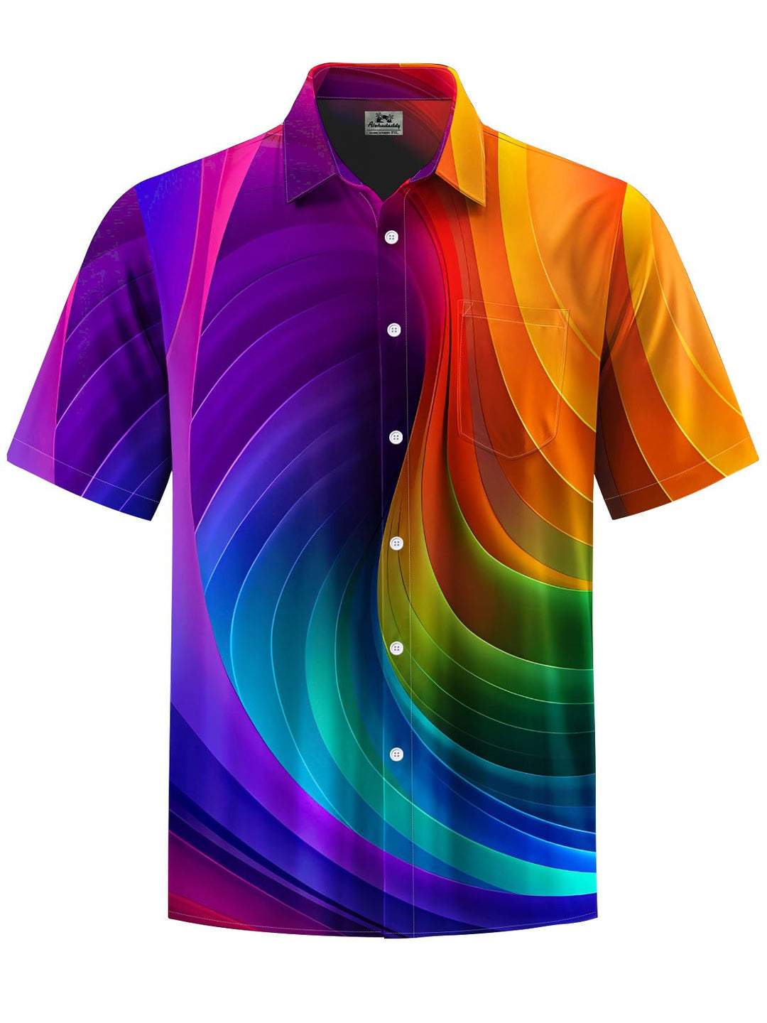 Alohadaddy® Vintage Abstract Texture Print Chest Pocket Men&
