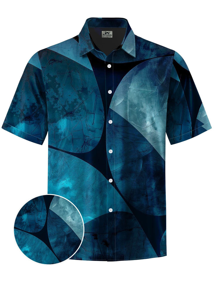 Alohadaddy® Casual Geometric Vintage Print Chest Pocket Men&