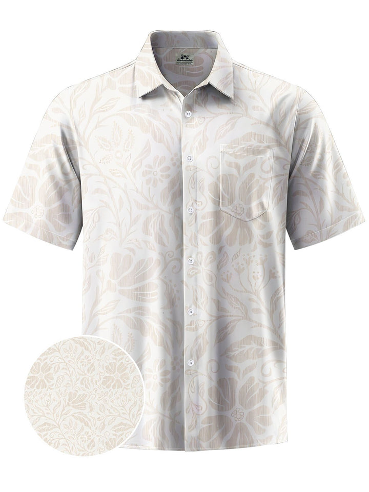 Alohadaddy® Casual Floral Print Chest Pocket Men&
