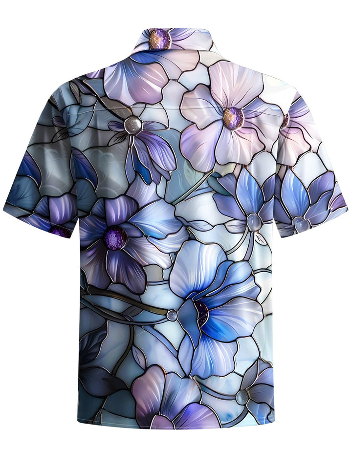 Alohadaddy® Hawaiian Flowers Art Print Chest Pocket Men&