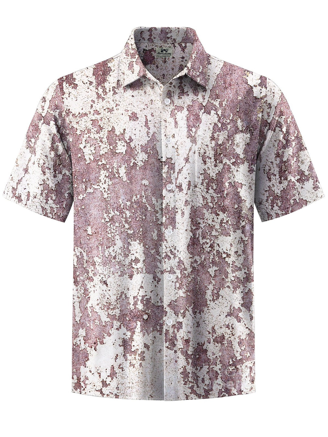 Alohadaddy® Casual Vintage Abstract Print Art Chest Pocket Men Short Sleeve Shirt Big &amp; Tall
