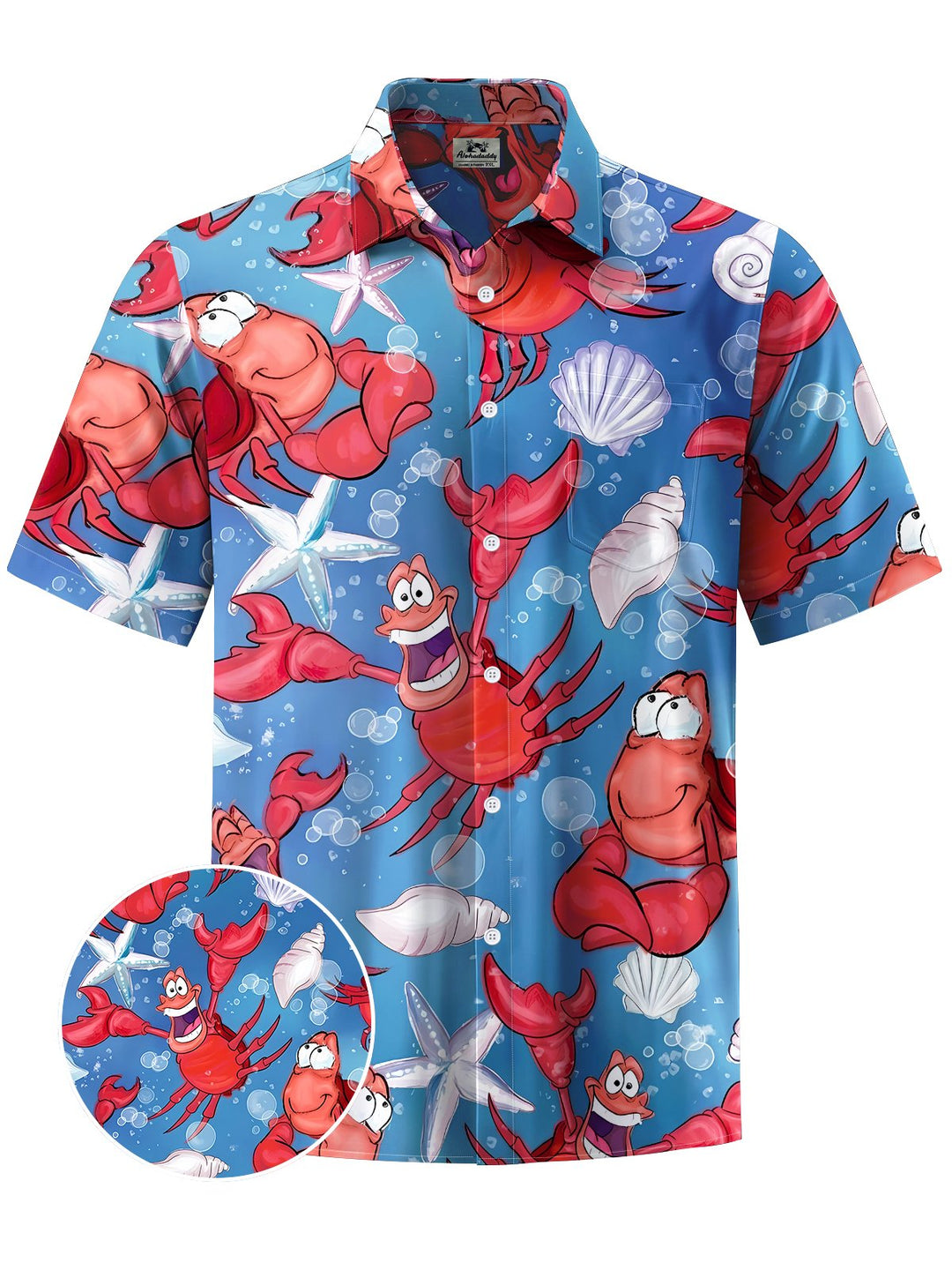 Alohadaddy® Hawaiian Crab Art Print Moisture Wicking Men&