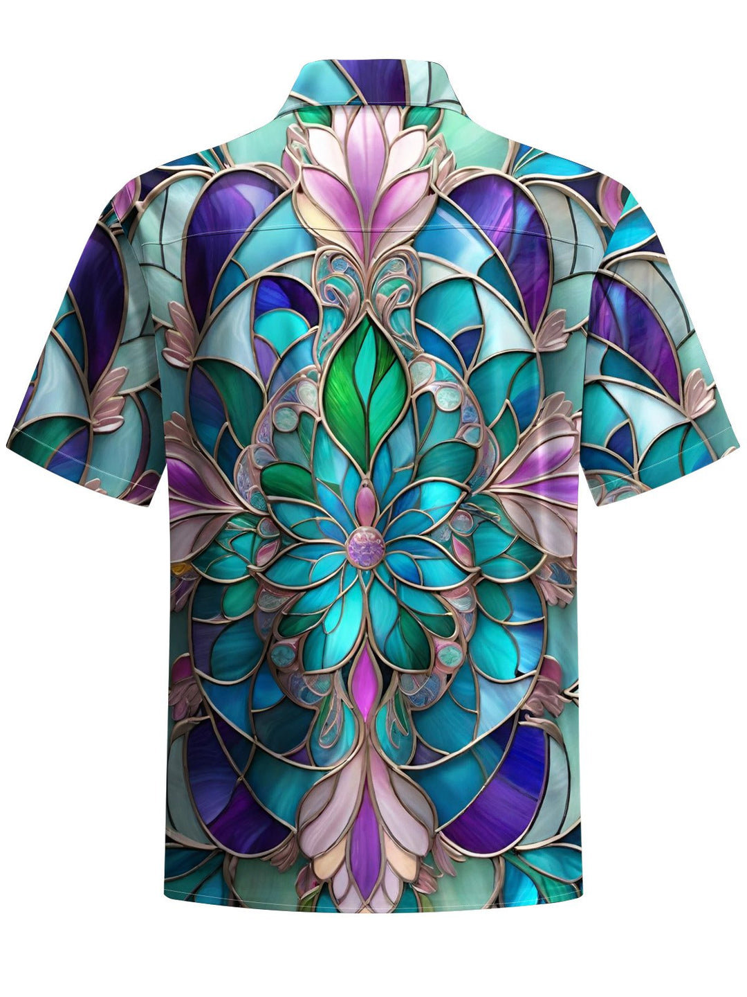 Alohadaddy® Hawaiian Flowers Geometric Art Print Chest Pocket Men&