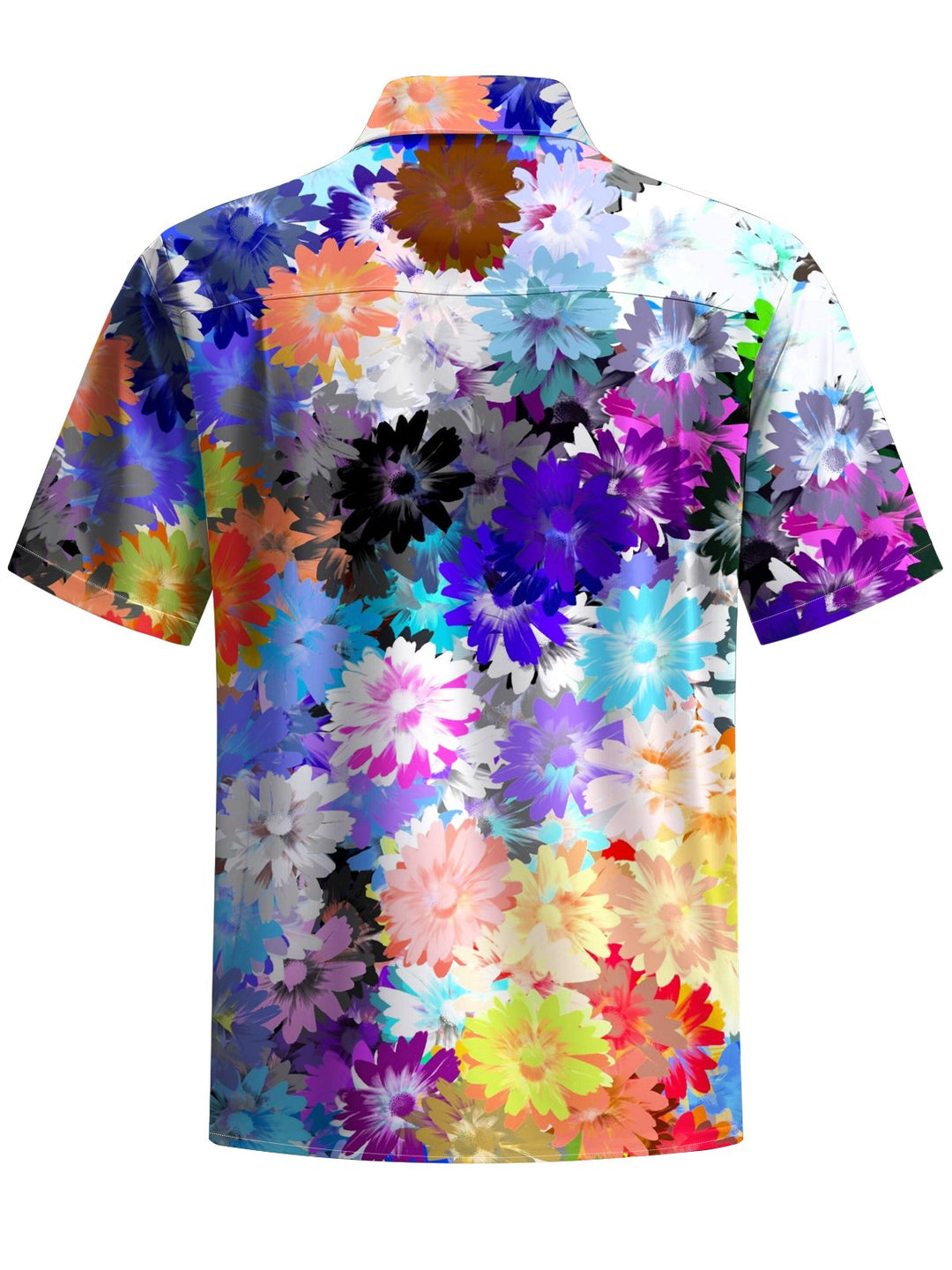 Alohadaddy® Hawaiian Flowers Art Print Chest Pocket Mens Short Sleeve Shirt Big &amp; Tall