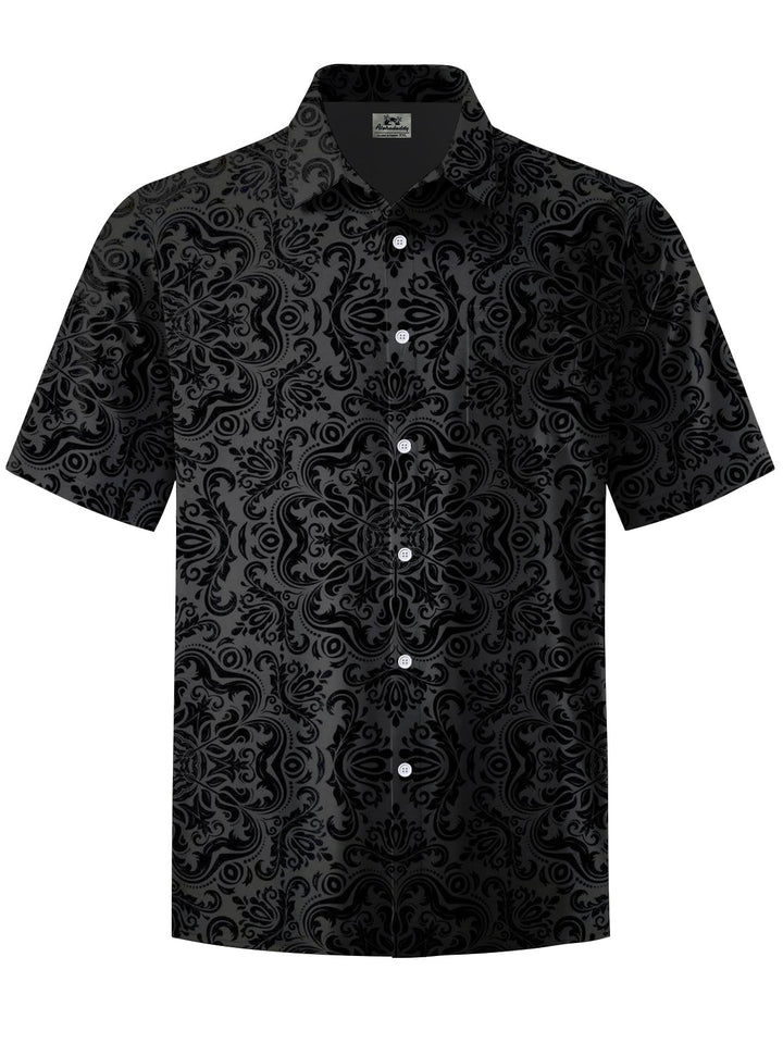 Alohadaddy® Casual Floral Art Print Chest Pocket Men&