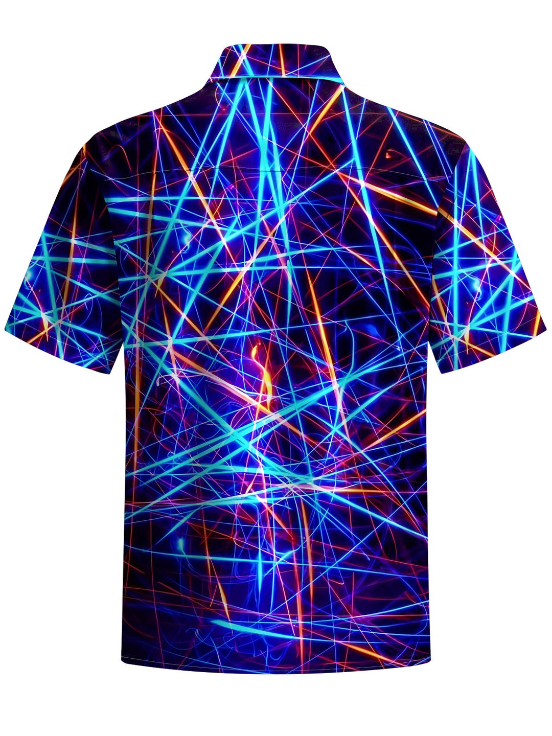Alohadaddy® Casual Stripe Abstract Art Print Chest Pocket Men&