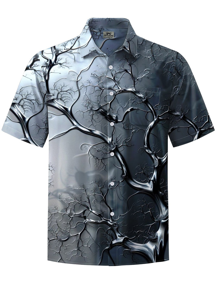 Alohadaddy® Casual Branch Art Print Chest Pocket Men&