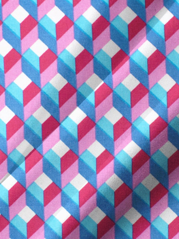 Alohadaddy® Casual Geometric Cube Print Art Men&