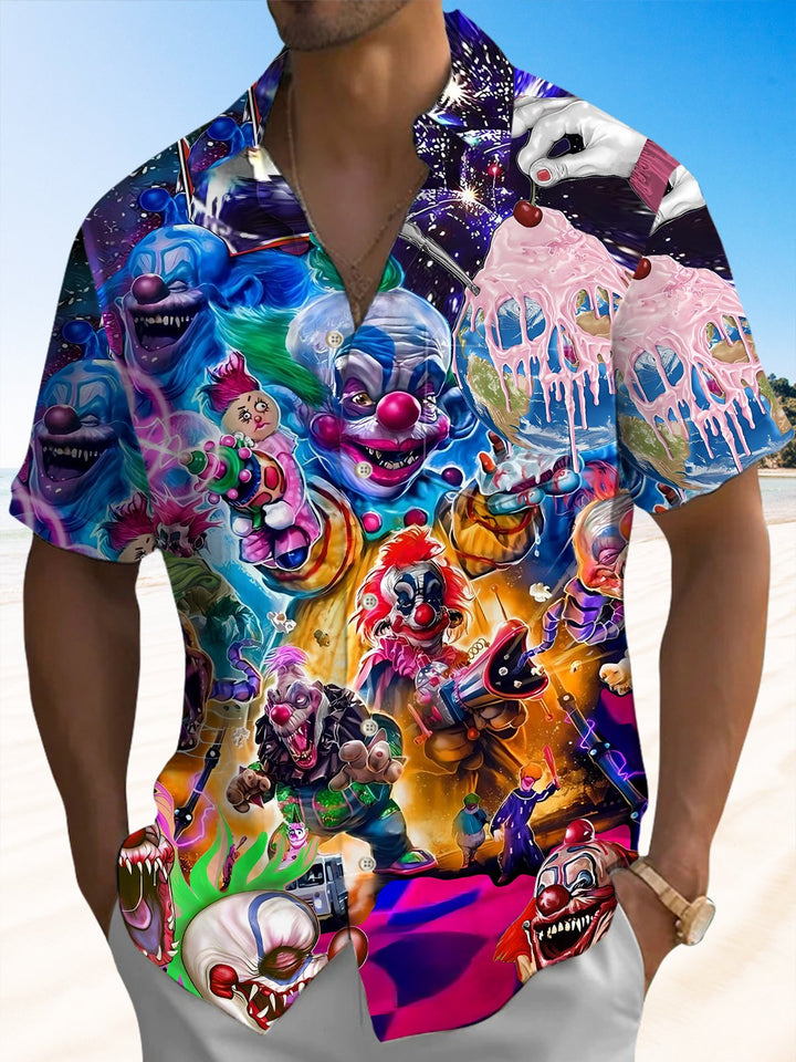 Alohadaddy® Halloween Killer Clown Art Print Stretch Men&