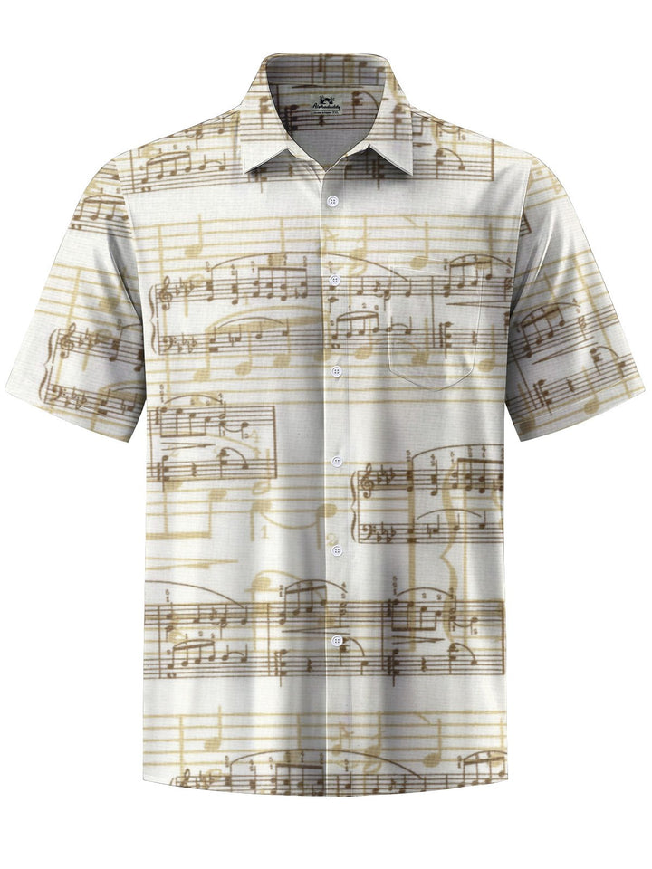Alohadaddy® Casual Sheet Music Print Art Pocket Stretch Men&