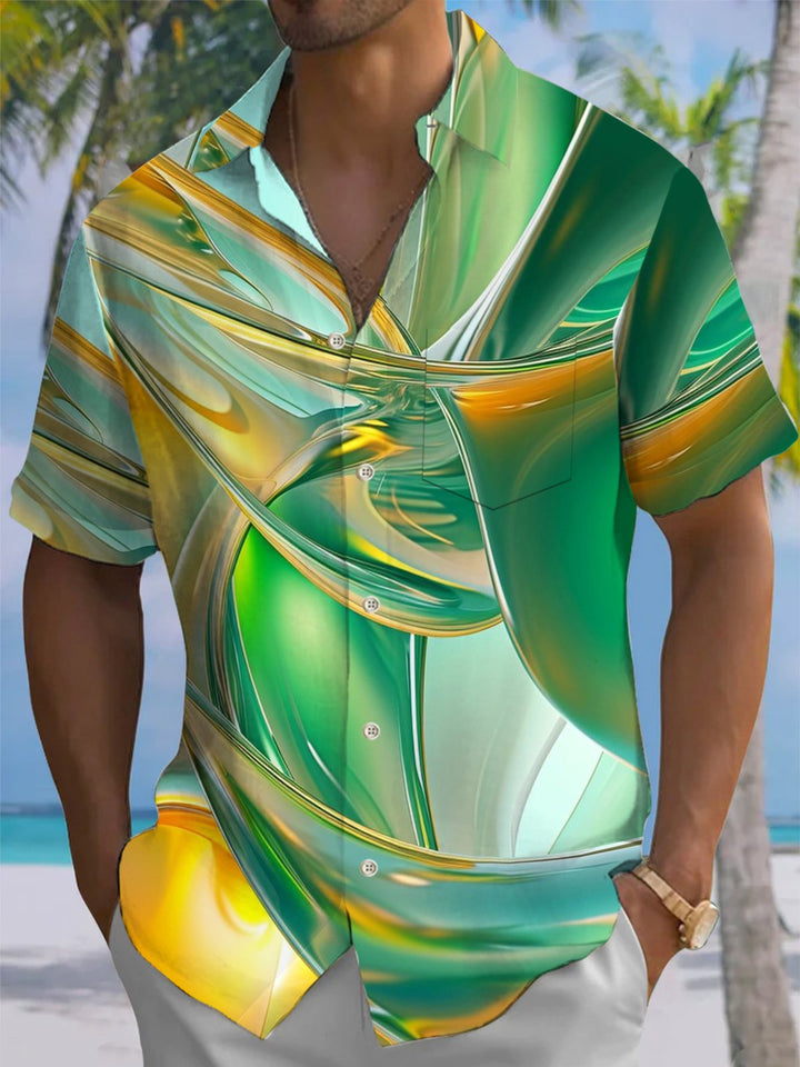 Alohadaddy® Casual Abstract Print Art Pocket Stretch Men&