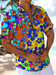 Alohadaddy® Hawaiian Floral Ombre Pocket Button Stretch Men's Short Sleeve Shirt Big & Tall