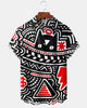 Alohadaddy® Retro Graffiti Print Art Pocket Button Stretch Men's Short Sleeve Shirt Big & Tall