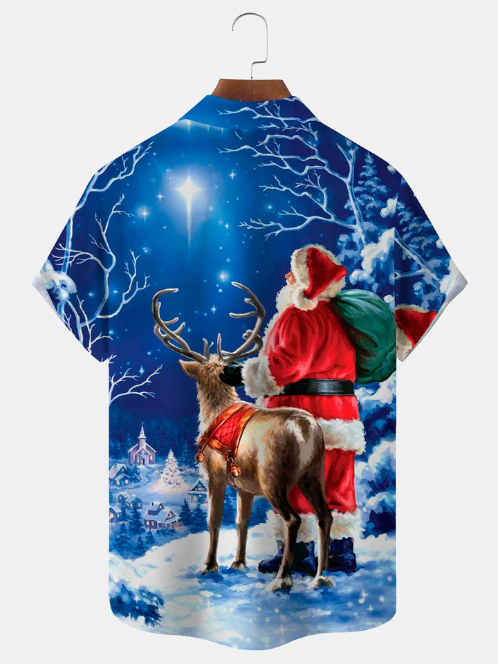 Alohadaddy Christmas Santa Sika Deer Gradient 3D Digital Print Men&