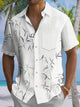 Alohadaddy Casual Holiday Style Linen Bamboo Asymmetric Print Art Button Cardigan Pocket Stretch Large Size Long Short Sleeve Shirt