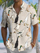 Alohadaddy Casual Collection Moisture-wicking Duck Print Chest Pocket Stretch Oversized Hawaiian Short Sleeve Shirt