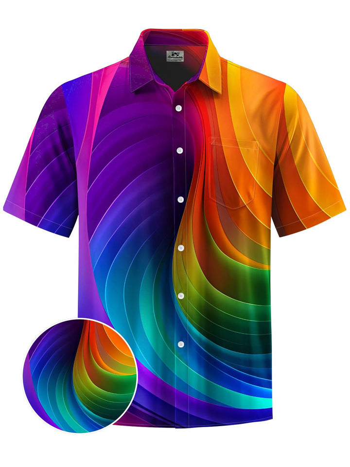 Alohadaddy® Vintage Abstract Texture Print Chest Pocket Men&