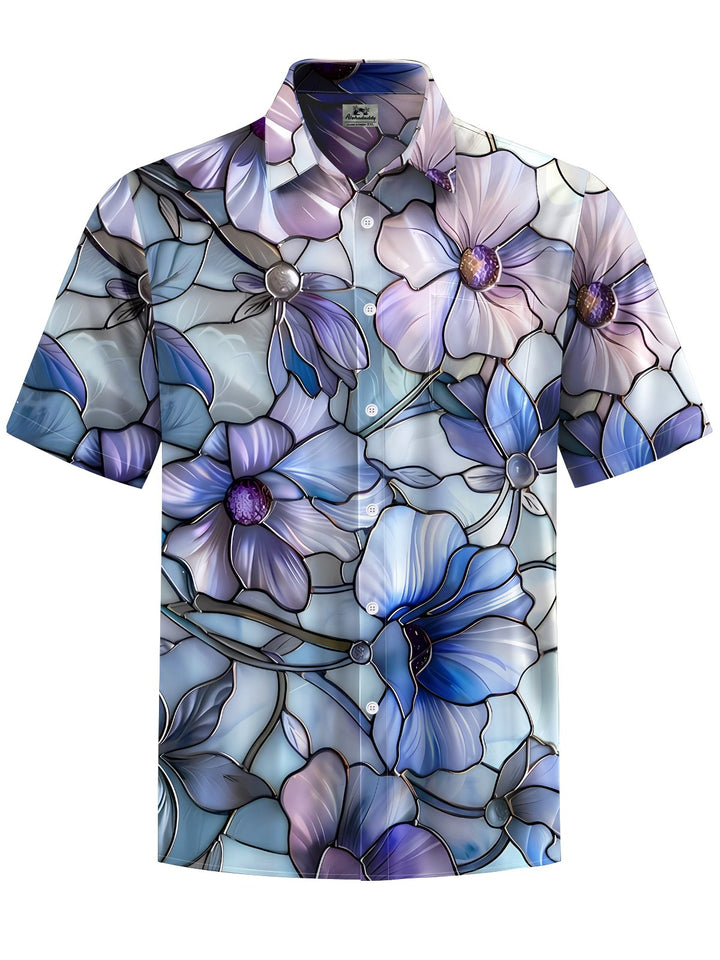 Alohadaddy® Hawaiian Flowers Art Print Chest Pocket Men&