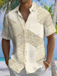 Alohadaddy® Casual Geometric Art Print Chest Pocket Moisture Wicking Men's Short Sleeve Shirt Big & Tall
